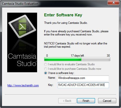 camtasia studio 8 free key